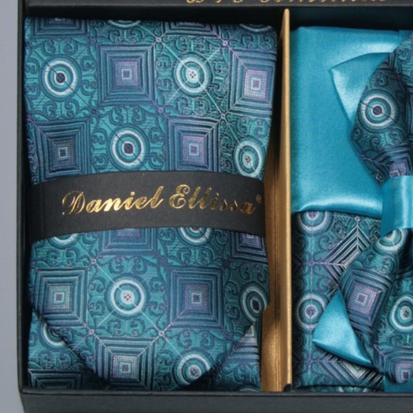 6 Piece Turquoise Lavender Necktie & Bow Tie Set - Picture 2 of 6